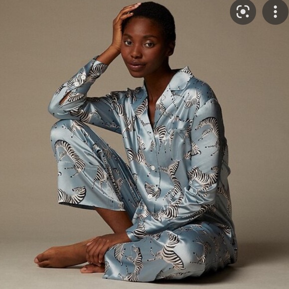 Love & Lore Other - Love & Lore Zebra Slate Silky PJ set